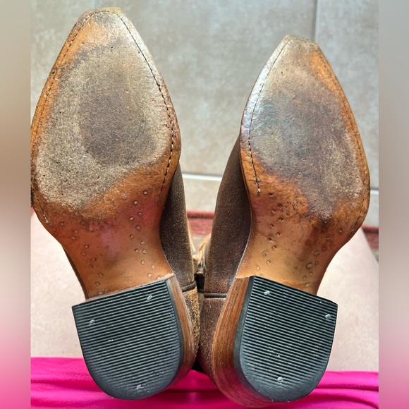 FRYE Daisy Duke Python Brown Leather Cowboy Boots 7M/Used/Great Condition - Picture 5 of 13